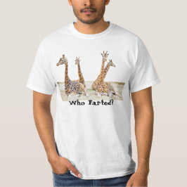 Camiseta Foto Divertida de Girafa -  Quem Foi que Peidou? Q