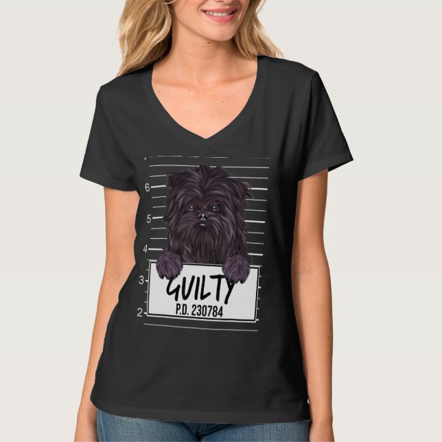 Camiseta Foto do Affenpinscher Culpado (Frente)