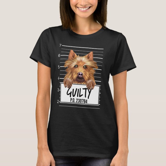 Camiseta Foto do Australian Terrier Culpado (Frente)