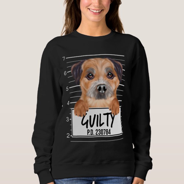 Camiseta Foto do Border Terrier Culpado (Frente)