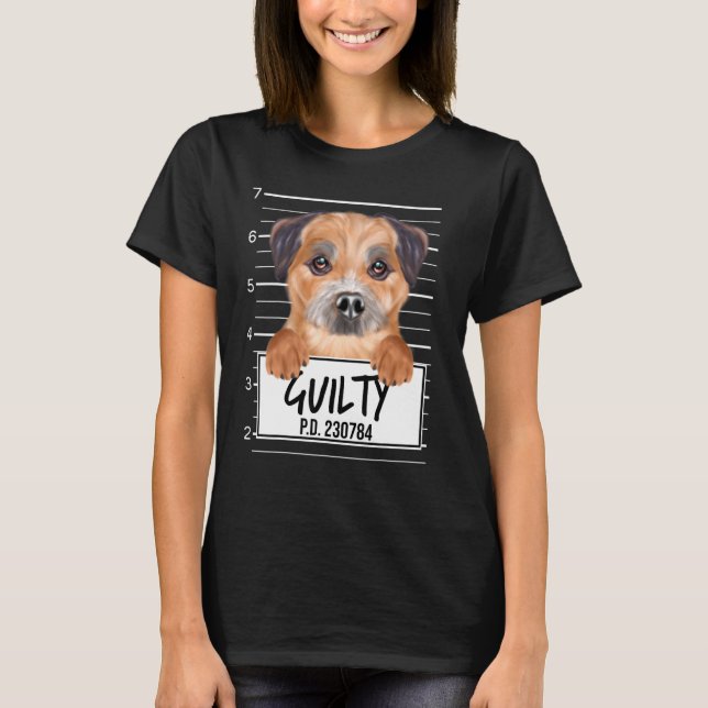 Camiseta Foto do Border Terrier Culpado (Frente)