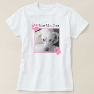 Camiseta Foto do Cachorro Cachorro Rosa Melhor Mamãe Sempre