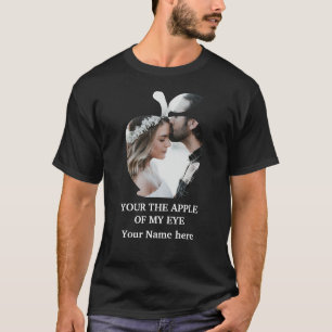 Camiseta Foto do casal de casamento da fruta de maçã modern