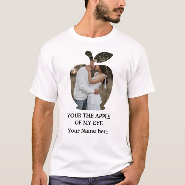 Camiseta Foto do casal de casamento da fruta de maçã modern (Frente)