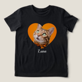 Camiseta Foto do coração e nome da Pet com tipografia moder
