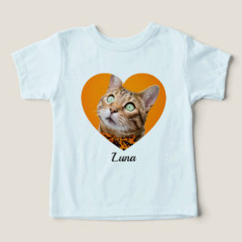 Camiseta Foto do coração e nome da Pet com tipografia moder
