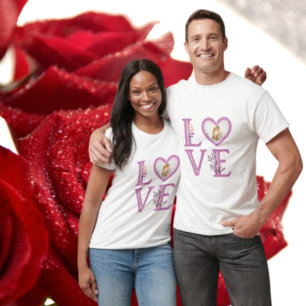 Camiseta Foto do Dia dos Namorados Feliz Personalizado T-Sh