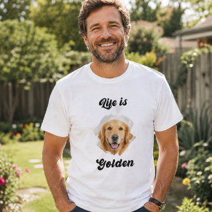 Camiseta Foto do Golden Retriever A Vida é Dourada