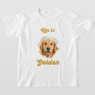 Camiseta Foto do Golden Retriever A Vida é Dourada