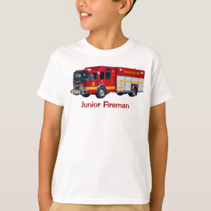 Camiseta Foto do "Homem-Fogo Júnior" Red Fire Engine Divers