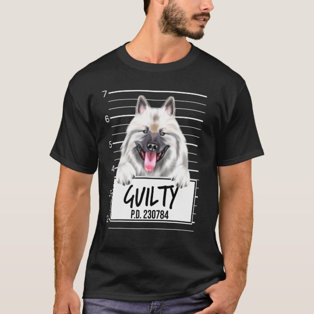 Camiseta Foto do Keeshond Culpado (Frente)