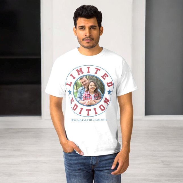Camiseta Foto do melhor pai da edição limitada (best dad limited edition modern fun photo t-shirt)