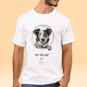 Camiseta Foto do Melhor Pai de Cachorro Fofo Masculino