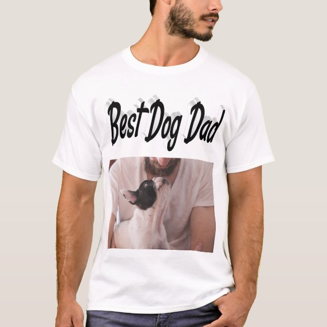 Camiseta Foto do Melhor Pai de Cachorro Texto preto (Frente)