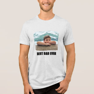 Camiseta Foto do Melhor Pai do Mundo em Maiúsculas