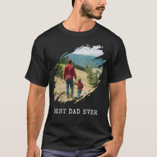 Camiseta Foto do melhor Pai sobre o traçado do pincel