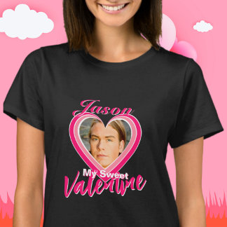 Camiseta Foto do Meu Doce Namorado Coração Nome