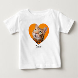 Camiseta Foto do nome e coração com tipografia moderna fofa