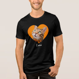 Camiseta Foto do nome e coração com tipografia moderna fofa