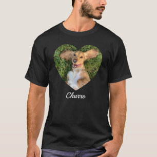 Camiseta Foto do nome e coração com tipografia moderna fofa