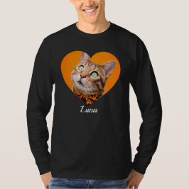 Camiseta Foto do nome e coração com tipografia moderna fofa