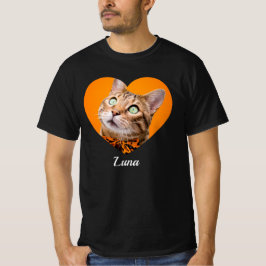 Camiseta Foto do nome e coração com tipografia moderna fofa