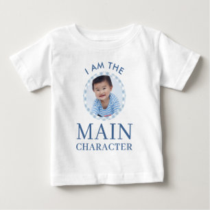 Camiseta Foto do Personagem Principal Azul de 1º Aniversári