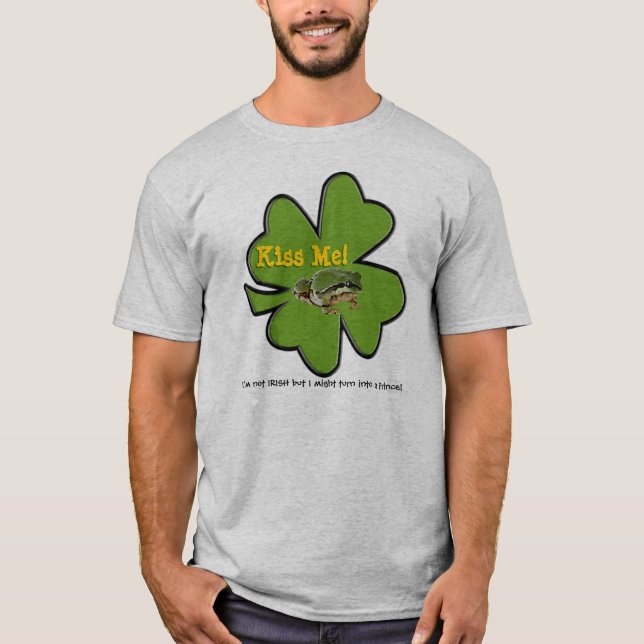 Camiseta Foto do sapo Príncipe Verde Shamrock Personalizado (Frente)