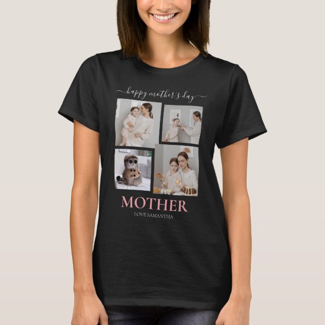 Camiseta Foto do Script Moderno Simples do feliz dia de as  (Frente)