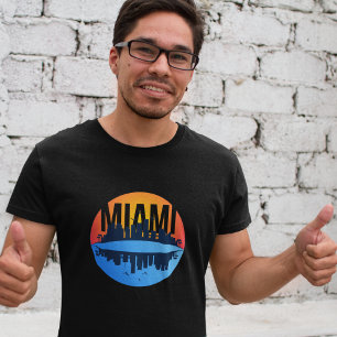 Camiseta Foto do Skyline da Cidade de Miami Florida