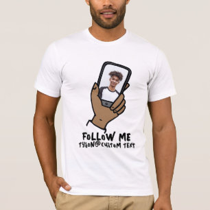 Camiseta Foto do telefone do follower do influenciador de m