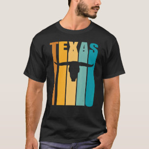 Camiseta Foto do Texas Retro Silhouette Legal Longhorn Cow