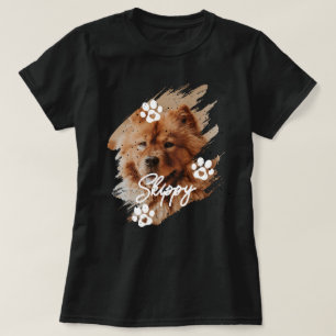 Camiseta Foto e Nome de Cachorro de Estimação com Pincelada