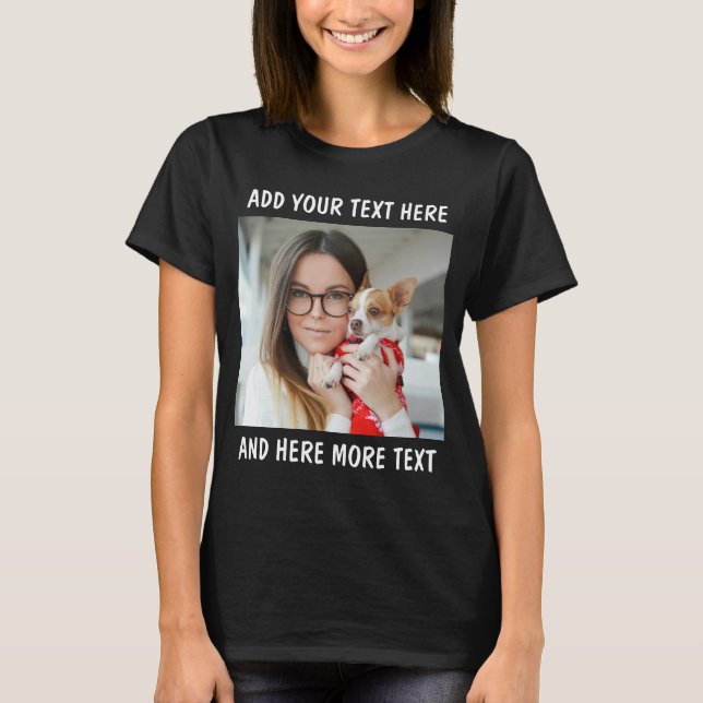 Camiseta Foto e Texto ou Nome Personalizado (Frente)