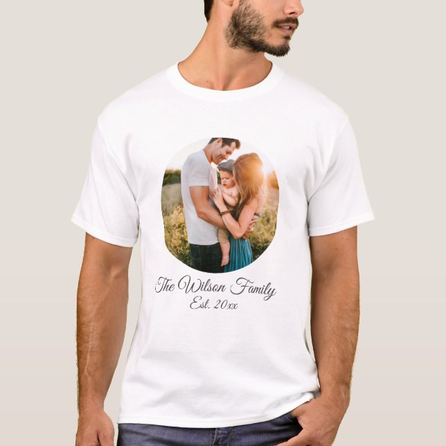 Camiseta Foto e texto personalizados da família (Frente)