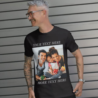 Camiseta Foto e texto personalizados ou nome