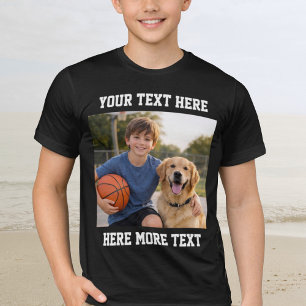 Camiseta Foto e Texto Personalizados ou Nome em Negrito Esp