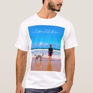Camiseta Foto e texto personalizados - seu próprio Design 