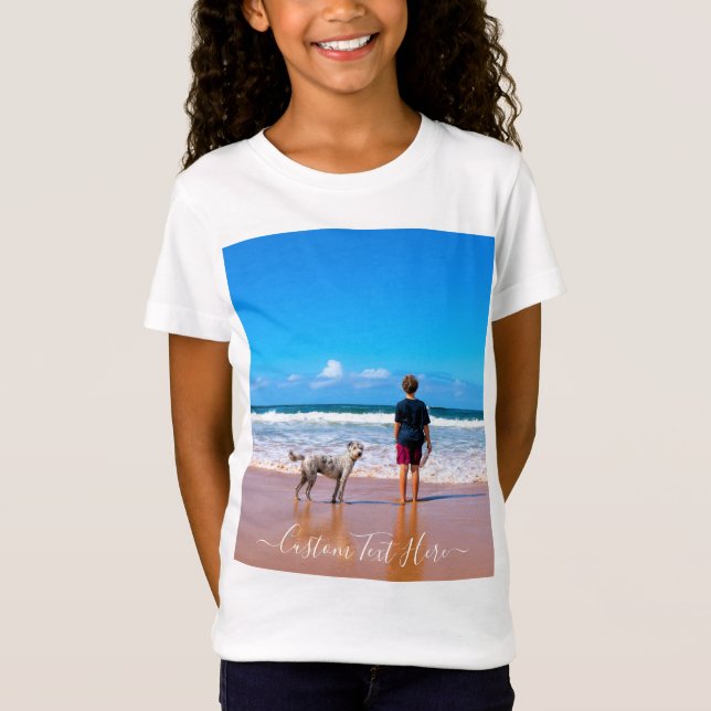 Camiseta Foto e texto personalizados - seu próprio Design - (Frente)
