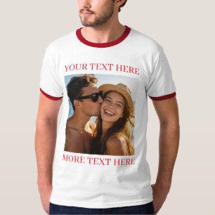 Camiseta Foto e Texto Personalizados Vermelho