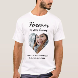 Camiseta Foto em forma de coração Para sempre em nossos cor