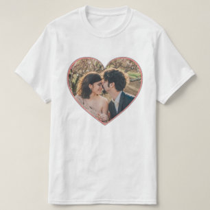 Camiseta Foto em Formato de Coração para Dia dos Namorados