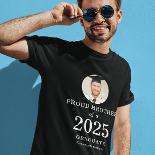 Camiseta Foto em Texto Moderno Irmão Orgulhoso do Formando 