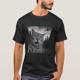 Camiseta Foto engraçada de gato surpreso e assustado com br
