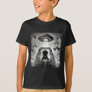 Camiseta Foto engraçada de marmota com alienígenas Ufos Mar