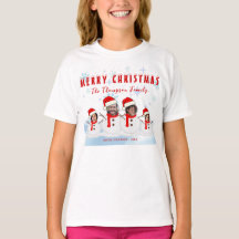 Foto engraçada de Natal feliz da família do boneco