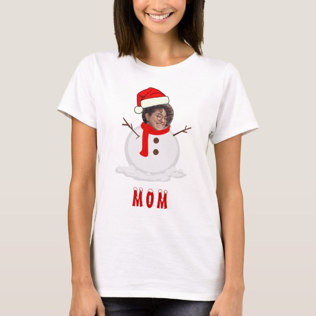 Camiseta Foto Engraçada Face Snowman Natal (Frente)