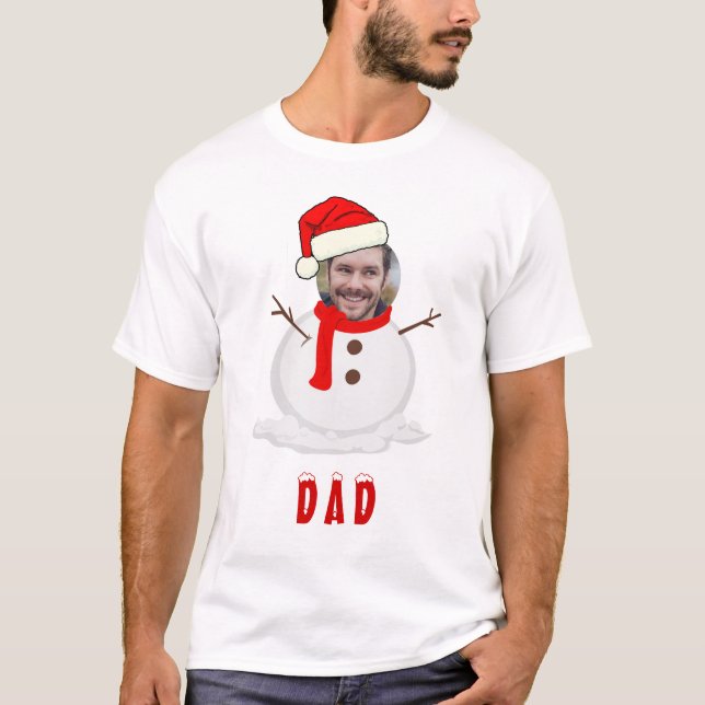 Camiseta Foto Engraçada Face Snowman Natal (Frente)
