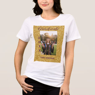 Camiseta Foto formatura brilho dourado adicionar nome texto