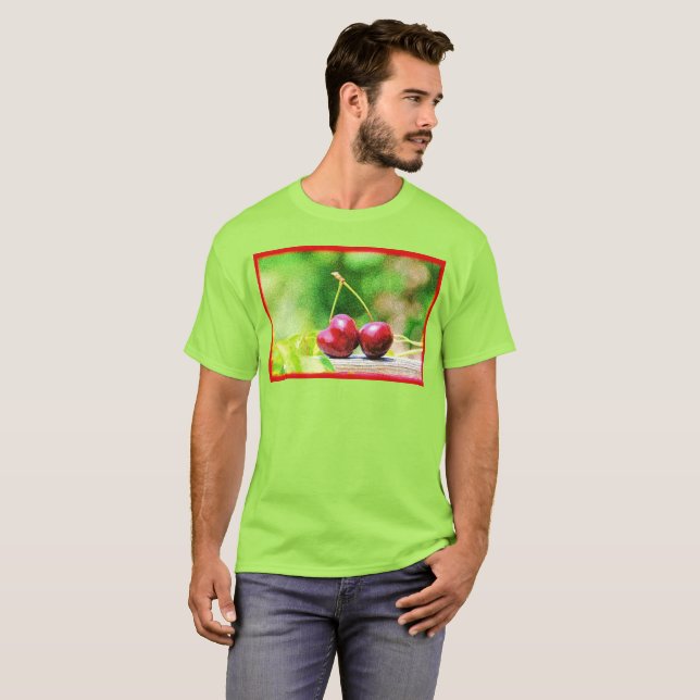 Camiseta Foto "Fruta de Duas Cerejas". Compre agora (Frente Completa)